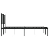 Metal Bed Frame without Mattress with Headboard Black 160x200cm 352483