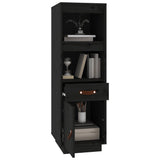 Highboard Black 34x40x108,5 cm Solid Wood Pine 820156