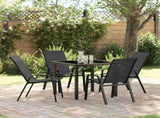 Garden Dining Set 5 pcs Black Powder-coated Steel 3379115