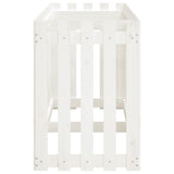 Garden Raised Bed with Fence Design White 200x50x70 cm Solid Wood Pine 832513