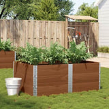 ZNTS Garden Planter Brown 150x100 cm Solid Wood Pine 3295442