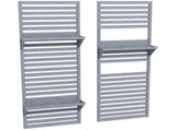 Wall Mounted Plant Stands Set of 2, Fir Wood Flower Stand with Shelves and Slatted Trellis for T3398P325123