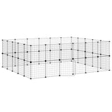 44-Panel Pet Cage with Door Black 35x35 cm Steel 3114040