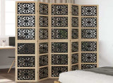 Room Divider 5 Panels Brown and Black Solid Wood Paulownia 358807