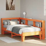 Bookcase Bed without Mattress Wax Brown 100x200cm Solid Wood Pine 3324546