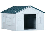 Blue All-Weather Plastic Dog House Easy Setup Puppy Shelter for Medium and Small Dogs 86665119
