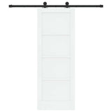 Sliding Door White and Black 73.5 x 198.5 cm Solid Pine Wood 3333327