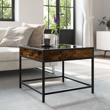 Coffee Table with Infinity LED Smoked Oak 50x50x41 cm 847679