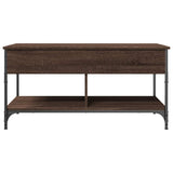 Coffee Table Brown Oak 100x50x50 cm Engineered Wood and Metal 845370