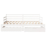Daybed with Trundle and Drawers without Mattress White 90x200 cm 3302172