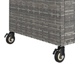Bar Cart with Drawer Grey 100x45x97 cm Poly Rattan 316664