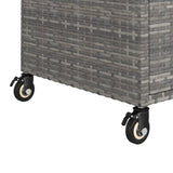 Bar Cart with Drawer Grey 100x45x97 cm Poly Rattan 316664