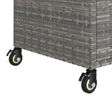 Bar Cart with Drawer Grey 100x45x97 cm Poly Rattan 316664