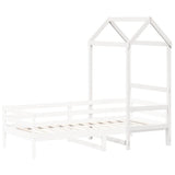 Kids' Bed Roof White 118x70x176.5 cm Solid Wood Pine 846986