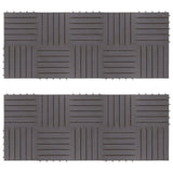 Decking Tile 20 pcs Grey 30 x 30 cm Acacia Hardwood 3444845