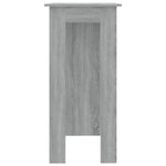 ZNTS Bar Table with Shelf Grey Sonoma 102x50x103.5 cm Engineered Wood 812964