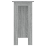 ZNTS Bar Table with Shelf Grey Sonoma 102x50x103.5 cm Engineered Wood 812964