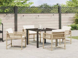 Garden Dining Set 5 pcs Beige Poly Rattan 3380757