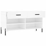 Shoe Bench White 102x35x55 cm Engineered Wood 829748