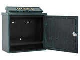 Wall Mounted Mailbox Green 29 x 13 x 41 cm Cast Aluminum 42023496