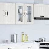 Kitchen Wall Cabinet with Glass Door Lucca White Engineered Wood 853907