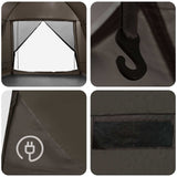 Cabin Tent with Roof Brown grey 12-Person Polyester and Steel 42029009