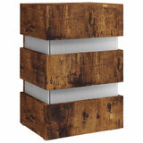 LED Bedside Cabinet Smoked Oak 45x35x67 cm Engineered Wood 326848