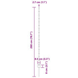 Embedded Fence Post 11 pcs Grey 200 cm Powder-Coated Steel 42006287