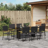 Garden Dining Set 9 pcs Black Poly Rattan 3365427