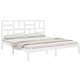 Bed Frame without Mattress White Solid Wood 180x200 cm Super King 3105966