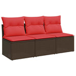 Garden Sofa 7 pcs Brown 165 x 62 x 69 cm Poly rattan 366242