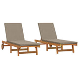Sun Lounger 2 pcs Solid Acacia Wood Brown 3325197