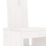 Garden Bar Set White Solid Pine Wood Seats 6 Footrest 3157782