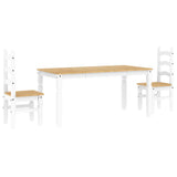 3 Piece Dining Set PANAMA White Solid Wood Pine 3345202