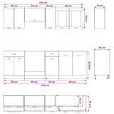 Kitchen Unit Lyon 8 pcs Black Oak Engineered Wood 3445860