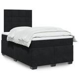 Box Spring Bed with Mattress Black 120x190 cm Small Double Velvet 3290860