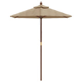 Garden Parasol with Wooden Pole Taupe 196x231 cm 363162