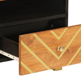Coffee Table Brown and Black 80x54x40 cm Solid Wood Mango 356796