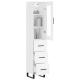 Highboard White 34.5x34x180 cm Engineered Wood 3199257