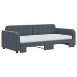 Daybed with Trundle and Mattresses Dark Grey 90x190 cm Velvet 3197022