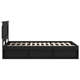Bed Frame with Headboard Black 120 x 190 cm Solid Pine Wood 3410113
