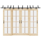 Sliding Door Hardware Kit 305 cm Steel Black 3295755