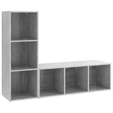 TV Cabinets 2 pcs Concrete Grey 107x35x37 cm Engineered Wood 3079938