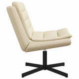 Swivel Chair Cream 63 x 75 x 76 cm Fabric 42007356