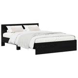 Bed Frame with Headboard Black Oak 140 x 190 cm Engineered wood 3445782