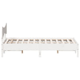 Bed Frame without Mattress White 135x190 cm Double Solid Wood Pine 3328248