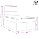 LED Box Spring Bed with Mattress Pink 120 x 200 cm Velvet 3456052