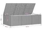 Garden Storage Box Mix Beige 984L Poly Rattan 365335