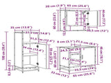 Bathroom Furniture Set 3 pcs Black Oak Engineered Wood 3402344