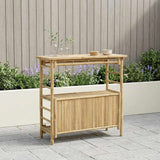 Outdoor Bar Table with Storage Natural 110 x 50 x 105 cm Bamboo 42028063